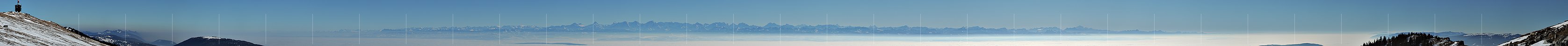 Panoramafoto Alpenpanorama vom Chasseral