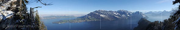 Panorama photo Rigi and Lake Lucerne from Burgenstock