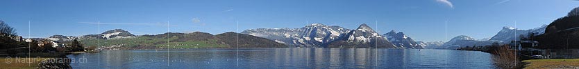 Panoramic photo Lake Lucerne in Beckenried