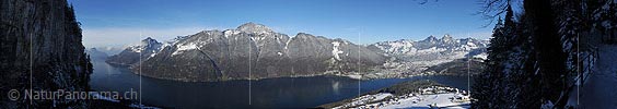 Panoramic photo Seelisberg, Vierwaldstättersee and Schwyz