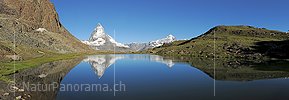 Panoramafoto Matterhorn und Riffelsee (Spiegelung)