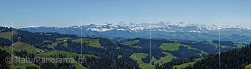 Panoramic photo Swiss alps from the Emmental