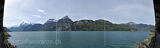 Panorama photo View from the Axenstrasse on the Urnersee