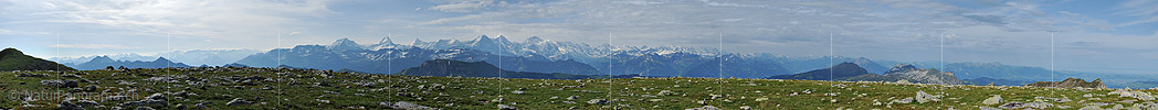 Long panorama photo Bernese Alps from the Hohgant area