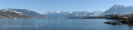 Panorama Lake Thun, Bernese Alps and Niesen