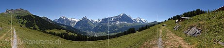 Panoramaic photo Mountain landscape in Grindelwald (Busalp)