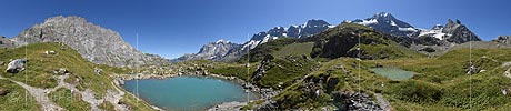 360° Panorama view Lake Oberhorn in Lauterbrunnen Valley