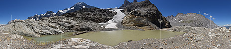360° Panorama photo Wetterlücken glacier with glacial (Date: 8.2015)