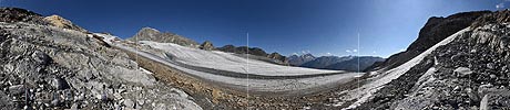 360° Panorama photo Allalin glacier and Allalinhorn