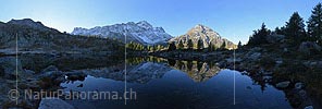 Gigapixel panoramic photo Perfect reflection in the mountain lake (Early morning)