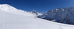 Panoramafoto Binntal und Ofenhorn im Winter