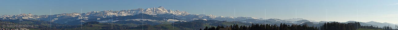 High resolution panoramic photo Alpstein and Säntis
