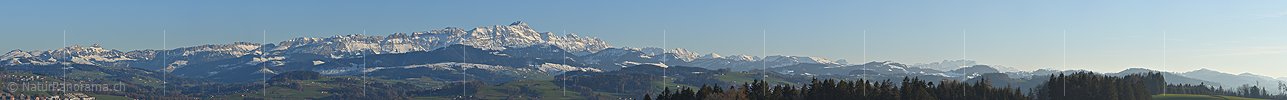 High resolution panoramic photo Alpstein and Säntis