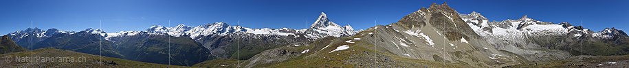 360° Panoramafoto Zermatter Viertausender