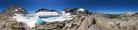 360° Gigapixel photo Glacial lake at alpine glacier