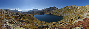 Panorama image Mountain lake in the Gotthard area