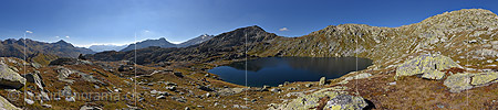 Panorama photo Mountain lake in the Gotthard area