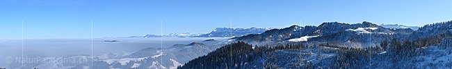 Panoramafoto Winterlandschaft mit Pilatus und Napf