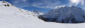 Panoramafoto Ofenhorn und Schinhorn-Massiv im Winter