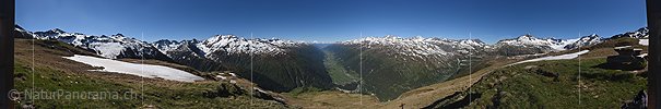 360° Gigapixel Gipfelpanoramafoto Gale (Oberwald)
