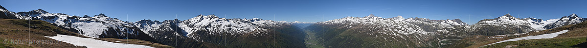 Panorama photo Goms, Valais alps and Bernese Alps from Gale (Oberwald)