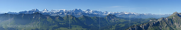 Gigapixel panoramic photo of the Bernese Alps from Schibengütsch (Schrattenfluh).