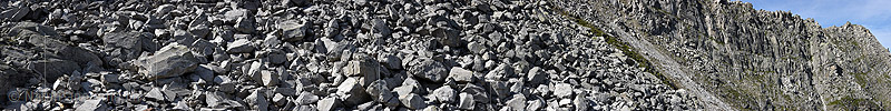 Panorama photo Gravel and rock wall
