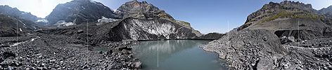 360° Panorama photo Glacier lake on the Gamchi glacier (Date 9.2017)
