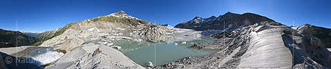 360° Panorama Glacier lake at the Rhone glacier (Date 7.2016)