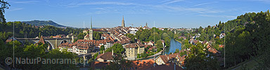 Large panoramic photo of the old town of Bern