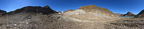 360° Panorama Gries glacier (Glacier forefield and glacier tongue, Date 8.2020)