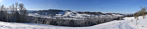 Panoramafoto Winterlandschaft im Emmental