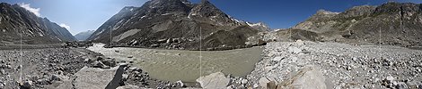 360° Panoramafoto Ursprung der Aare am Unteraargletscher (Stand 7.2019)