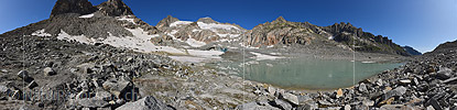 Panoramafoto Proglazialer See vor dem Tiefengletscher (Stand 8.2019)