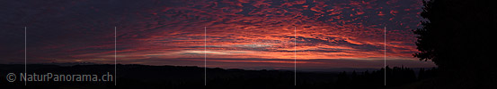 Panorama photo Evening sky with artfully formed clouds