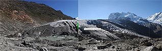 Interactive before after comparison of the Gorner glacier
